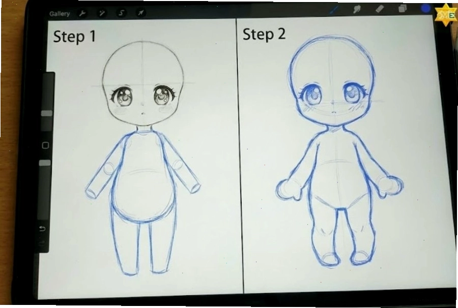 Phác thảo phần đầu và khuôn mặt chibi nữ