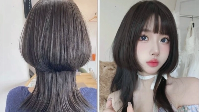Phiên bản tóc con sứa nguyên bản với hai tầng tóc rõ rệt, lớp ngoài ngắn ôm mặt