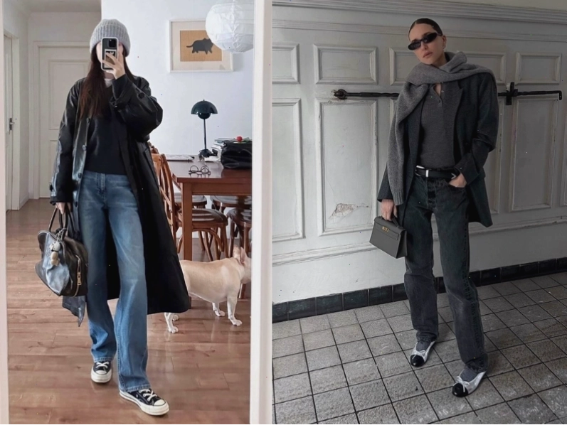Phối áo khoác da cùng quần jean tạo phong cách cá tính
