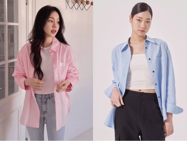 Phối áo sơ mi form rộng nữ như một chiếc váy cực quyến rũ