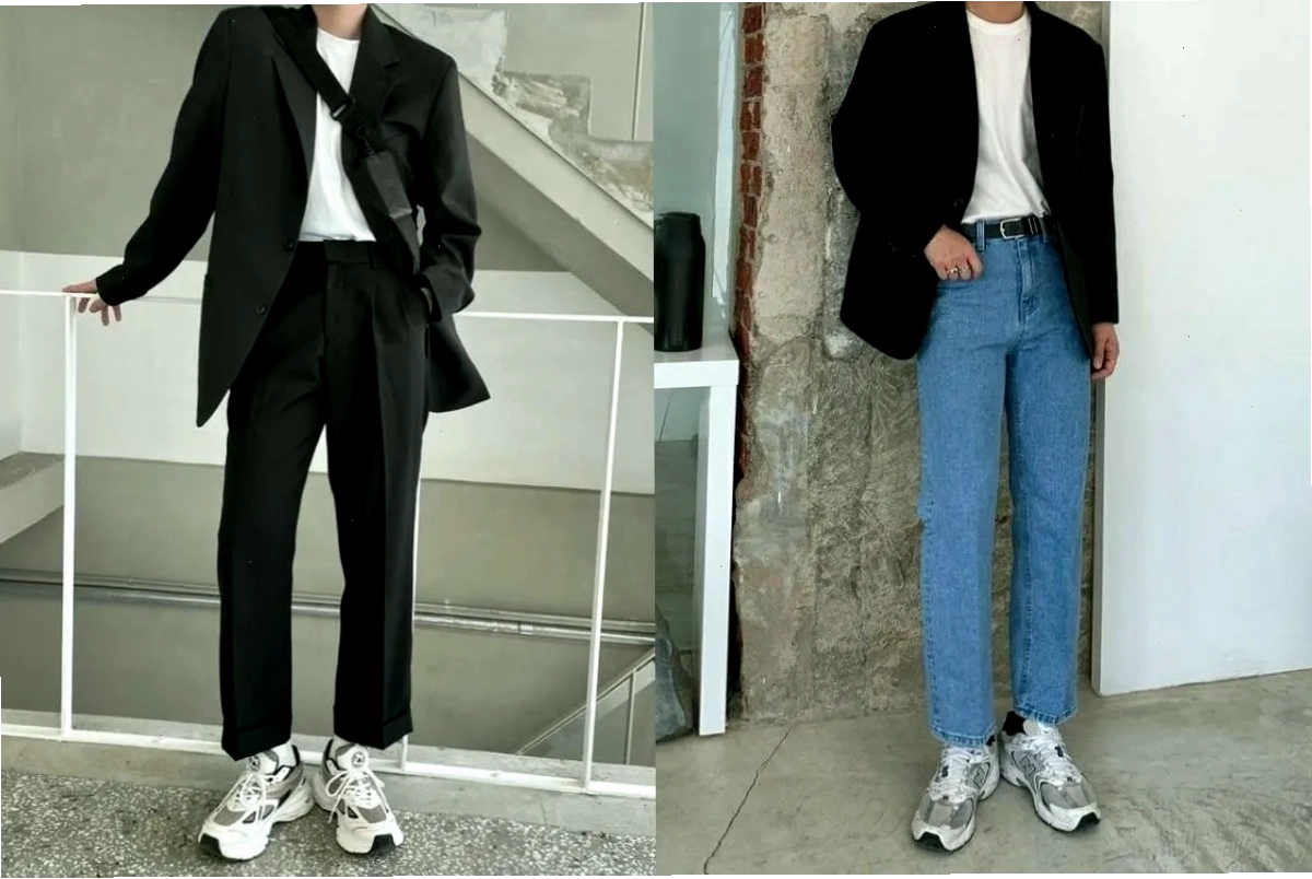 Phối blazer với áo thun tạo vẻ trẻ trung và phá cách