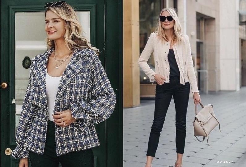 Phối đồ áo khoác dạ ngắn với quần skinny jeans tạo vẻ ngoài năng động