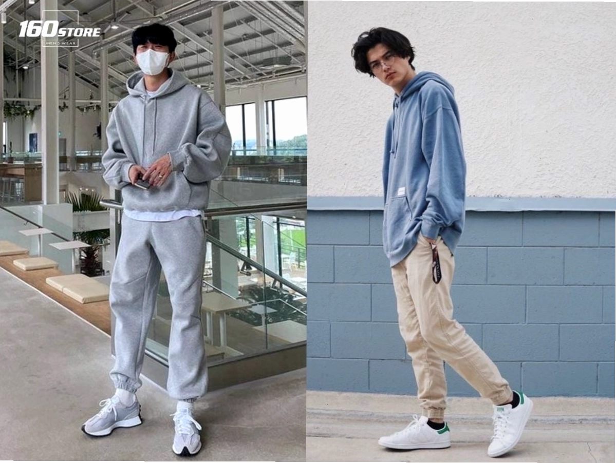 Phối đồ cho nam gầy với áo hoodie và quần jogger
