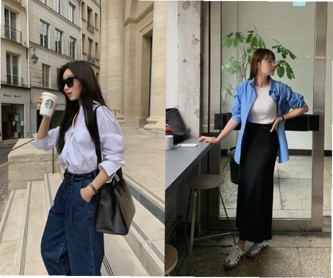 Phối đồ nữ sang trọng với áo tay bồng và quần ống rộng tạo vẻ ngoài thanh lịch