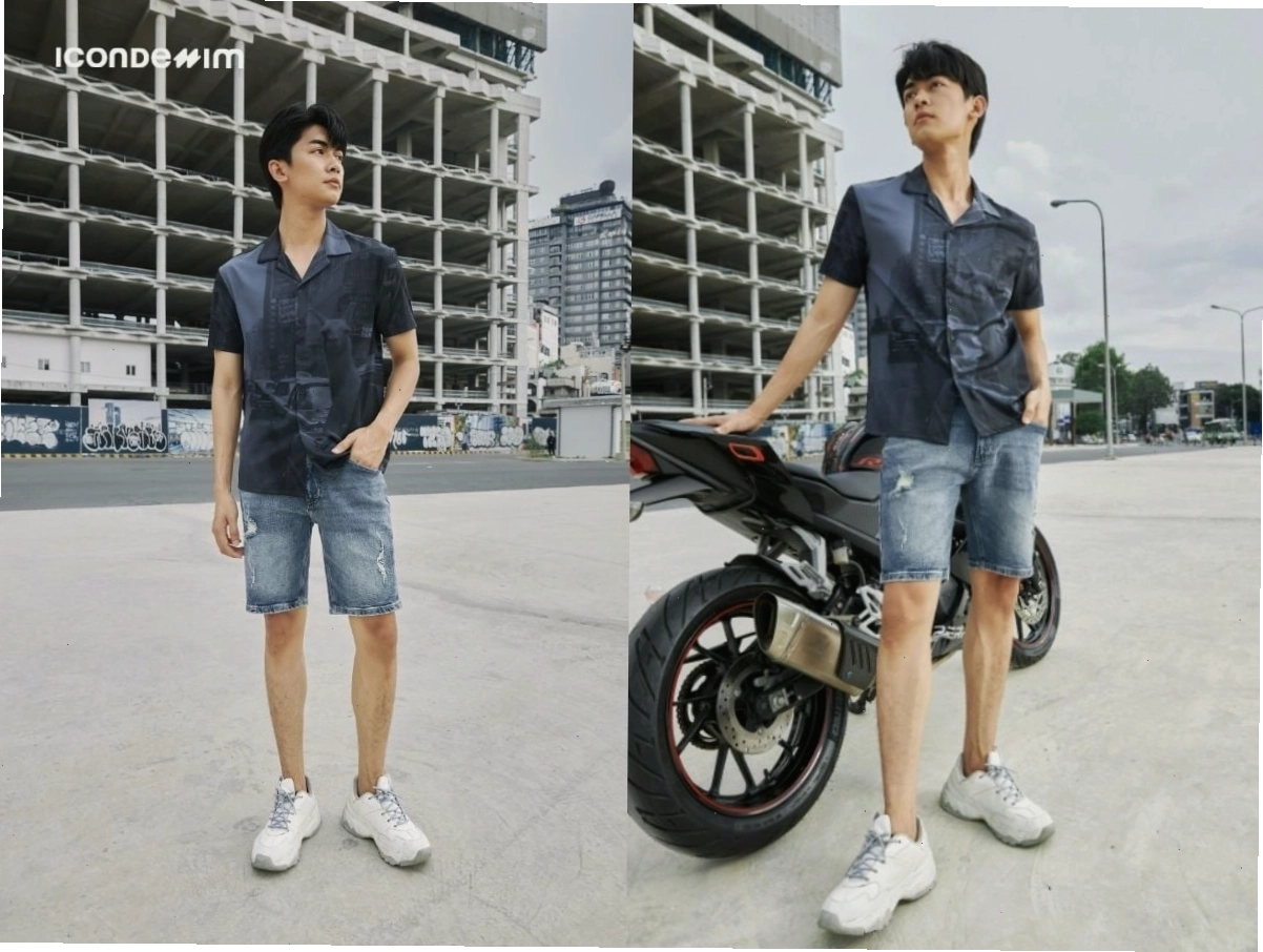 Phối đồ quần short đen nam với áo sơ mi cuban