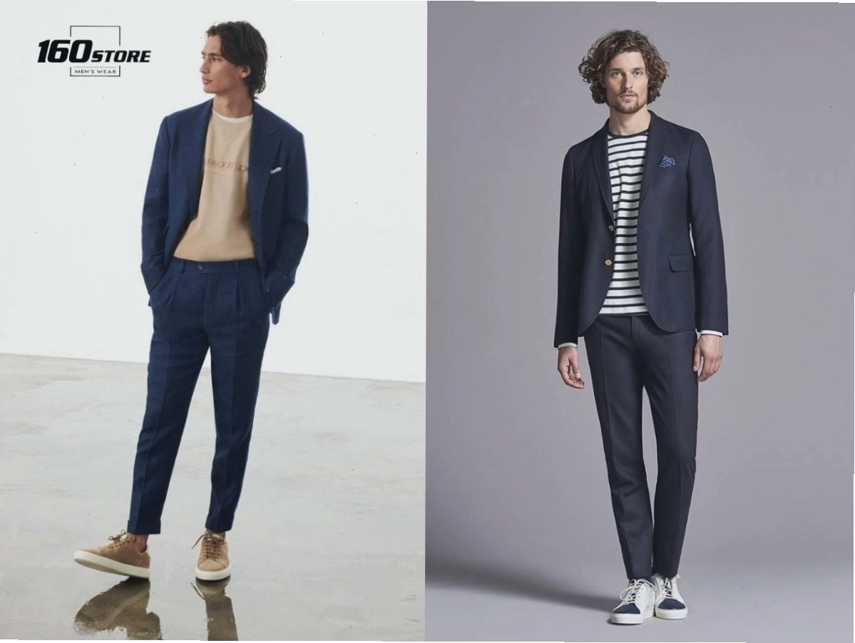 Phối đồ vest nam trẻ trung với áo thun họa tiết và áo vest