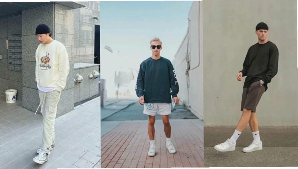 Phối giày thể thao nam với áo sweater