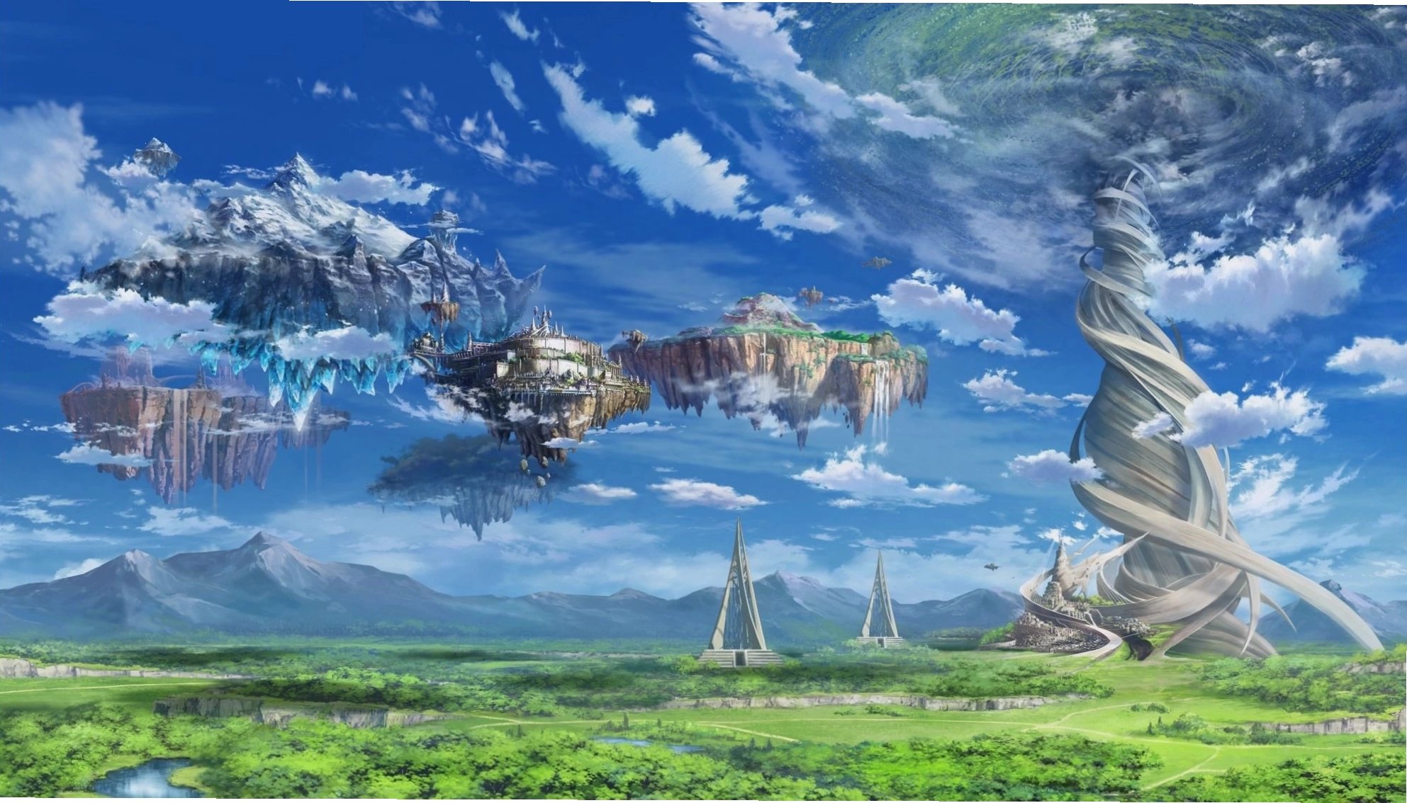 Phong cảnh thành phố anime lung linh về đêm