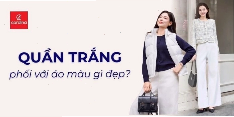Quần jean trắng phối cùng túi xách tạo vẻ ngoài thanh lịch