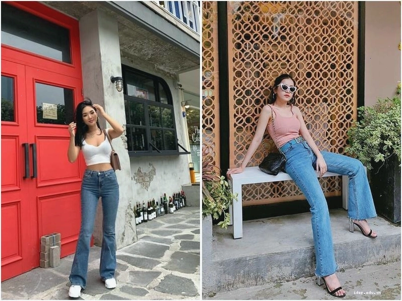 Set đồ quần ống loe và áo hai dây cho những ngày hè