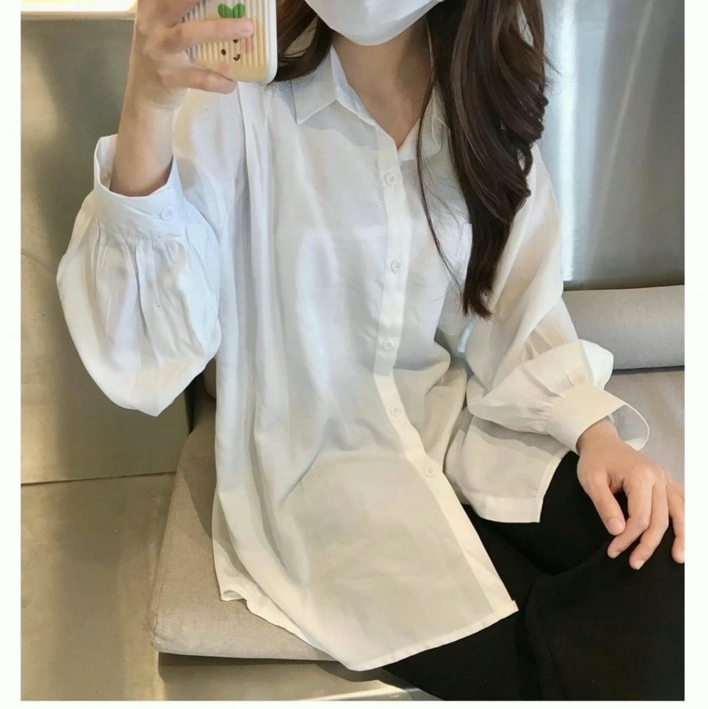 Sơ mi dáng rộng tay lửng trẻ trung, năng động