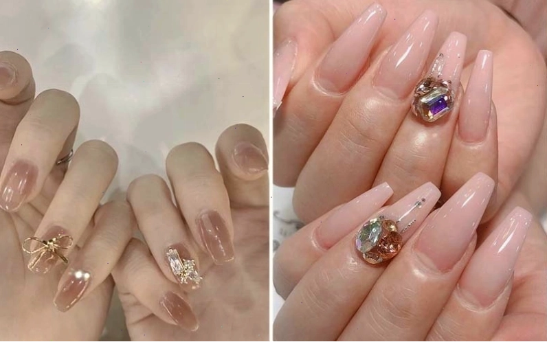 Sơn thạch nail đính đá cá tính