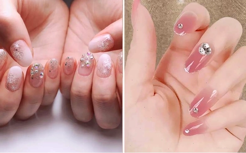 Sơn thạch nail đính đá tinh tế