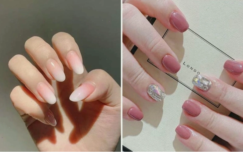Sơn thạch nail hồng cute