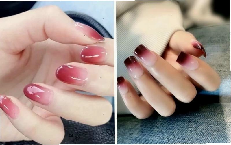 Sơn thạch nail kiểu ombre cá tính