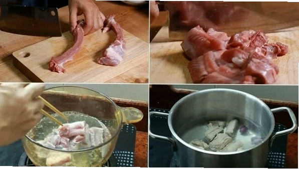 Tiến hành sơ chế làm sườn chua ngọt sạch sẽ