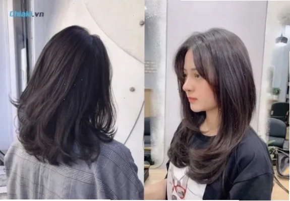 Tóc chiếc lá uốn đuôi nhẹ với phong cách tự nhiên