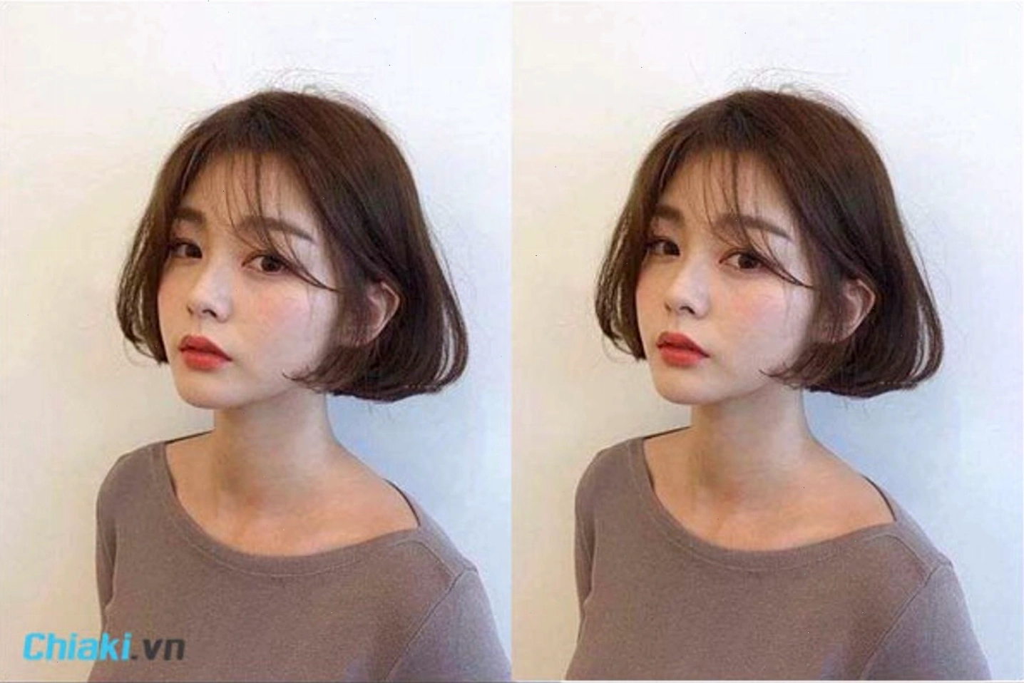 Tóc lob uốn cụp đuôi thanh lịch cho tóc mỏng