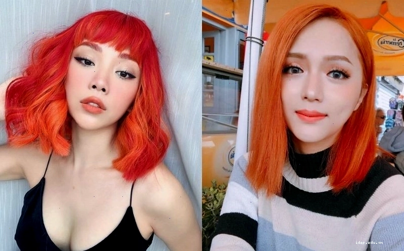 Tóc màu cam neon cực kỳ rực rỡ, phá cách