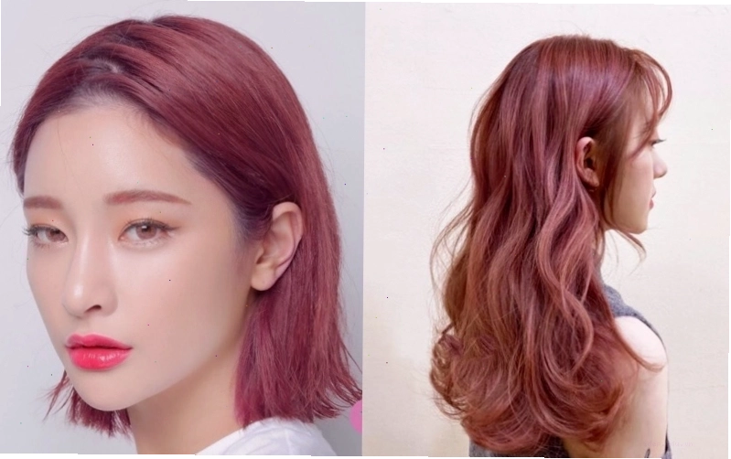 Tóc màu nâu hồng ngọt ngào và nữ tính