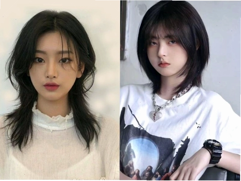 Tóc mullet layer nữ với các lớp tóc tỉa so le tạo độ bồng bềnh