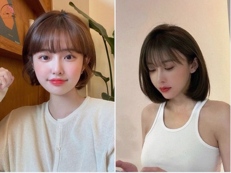 Tóc ngắn duỗi ôm mặt, che khuyết điểm hiệu quả cho người có khuôn mặt tròn
