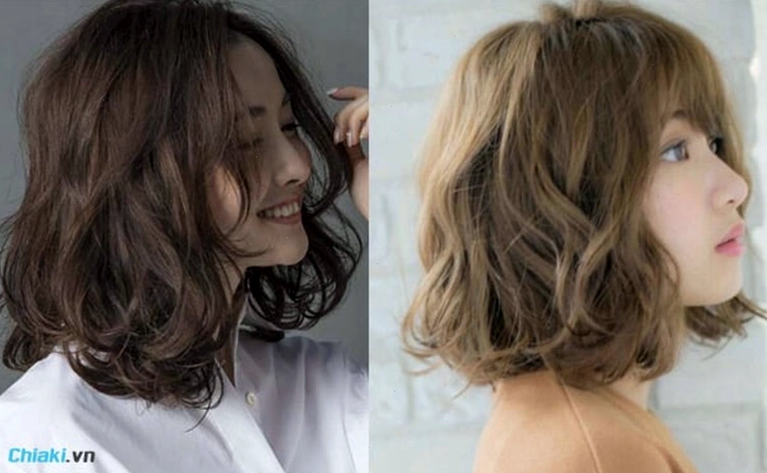 Tóc ngắn nữ uốn xoăn lơi trẻ trung và quyến rũ