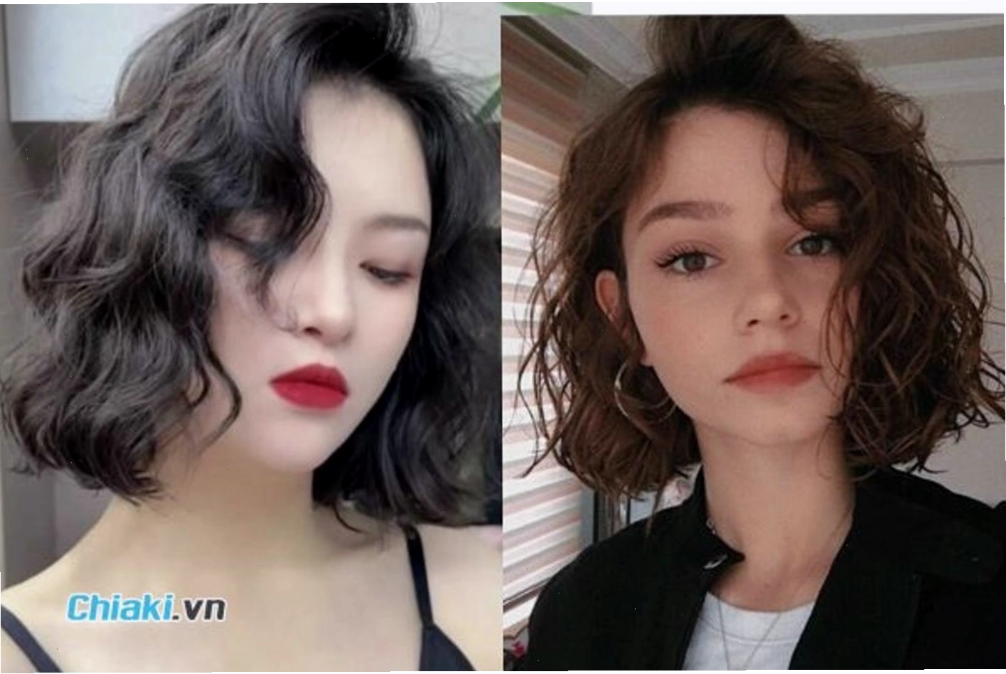 Tóc ngắn xoăn lơi kiểu side part gọn gàng và trẻ trung