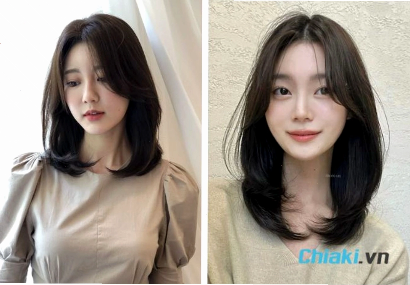 Tóc ngang vai uốn đuôi cụp tôn lên vẻ đẹp thanh thoát cho khuôn mặt