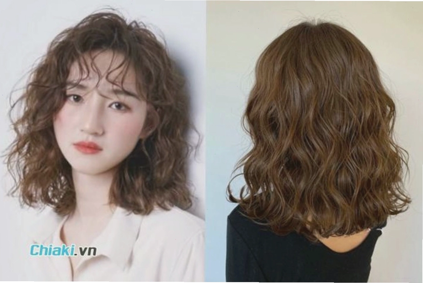Tóc uốn ngang vai lọn nhỏ mềm mại