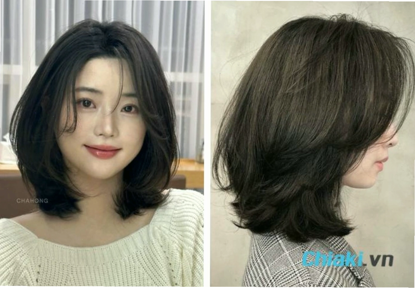 Tóc uốn phồng ngang vai tạo cảm giác mái tóc dày dặn và bồng bềnh
