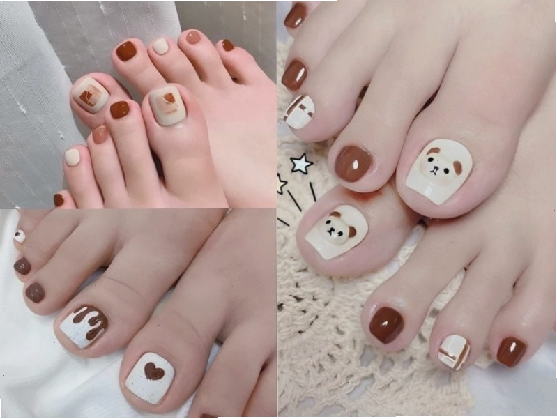 TOP 20+ kiểu sơn móng chân màu nâu cực đẹp và trendy 2025