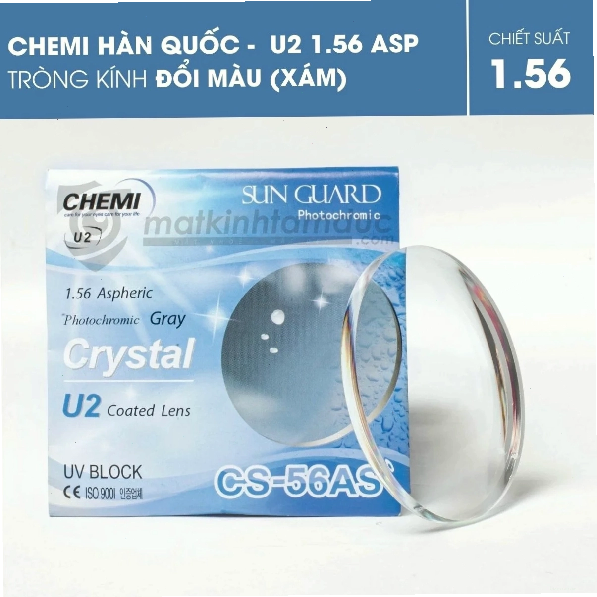 Tròng kính đổi màu Chemi U2 ASP Photogray