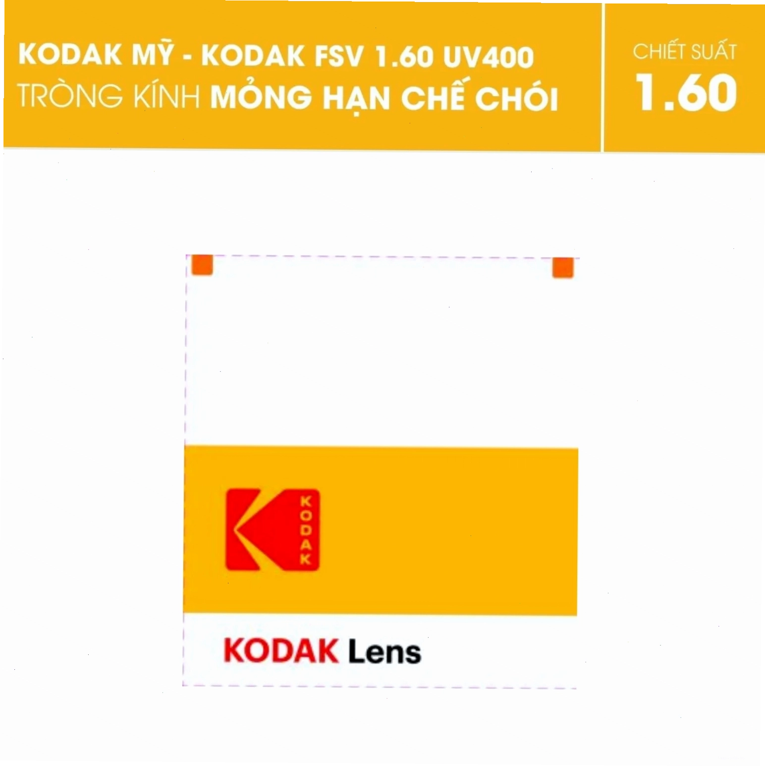 Tròng kính Kodak FSV UV400 1.60
