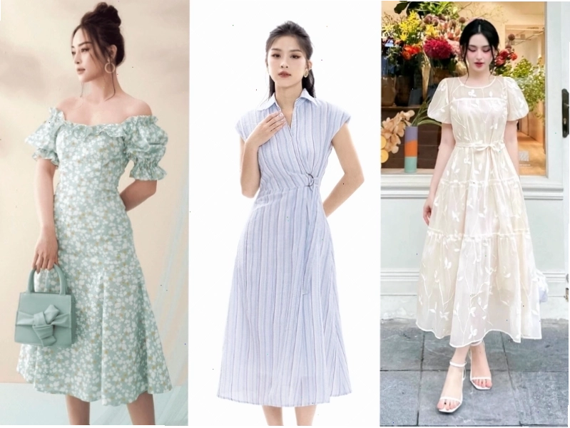 Váy chữ A dáng xòe là lựa chọn lý tưởng cho nữ lùn đi đám cưới