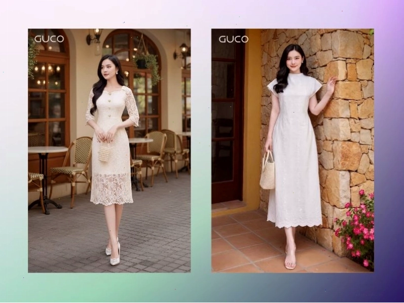 Váy trắng ngắn hở vai dự tiệc quyến rũ