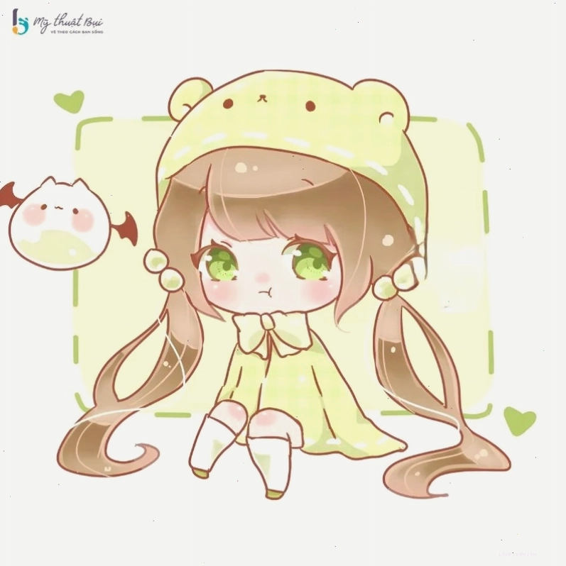 Vẽ anime nữ đáng yêu với các phụ kiện dễ thương