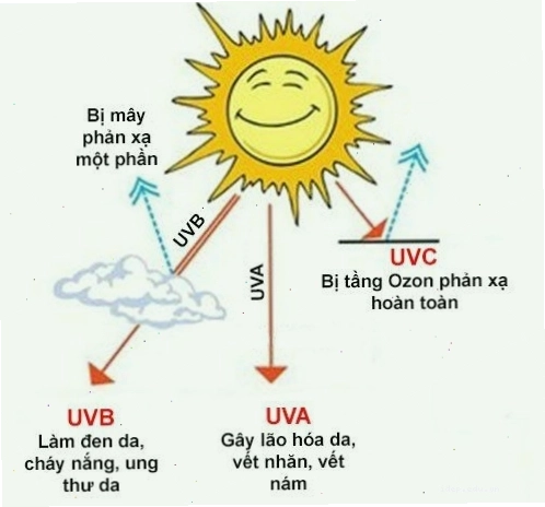 Mặt Trời tỏa ra cả 3 loại tia cực tím UVA UVB và UVC