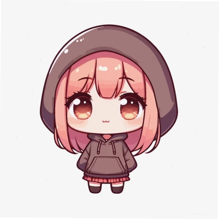 Vector cô gái chibi dễ thương mặc áo hoodie phong cách vector trẻ trung