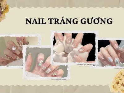 Nail tráng gương phối hợp họa tiết độc đáo ấn tượng