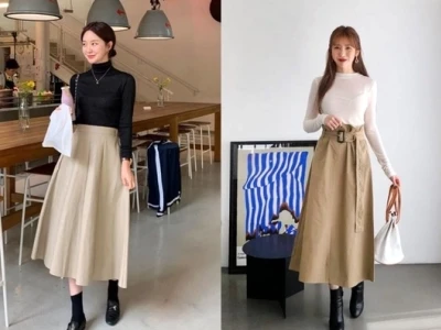 Cách Phối Đồ Với Chân Váy Xòe Đen Dài Sang Trọng