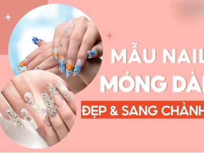 Mẫu nail dài kiểu Hàn Quốc nhẹ nhàng mà cực xinh xắn